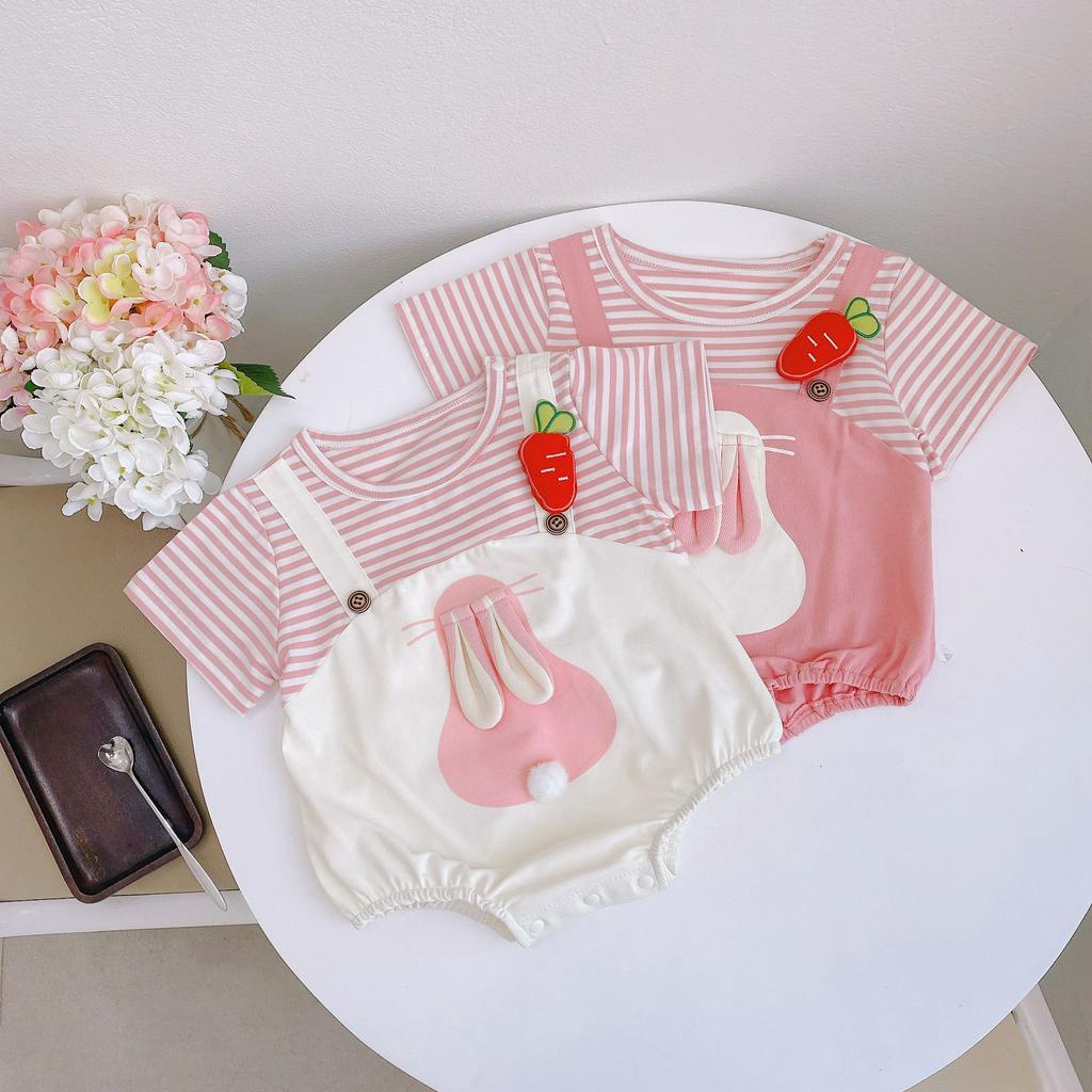 Áo liền thân cho bé gái họa tiết thỏ 3 màu cho bé gái từ 5-13kg - NANCY STORE