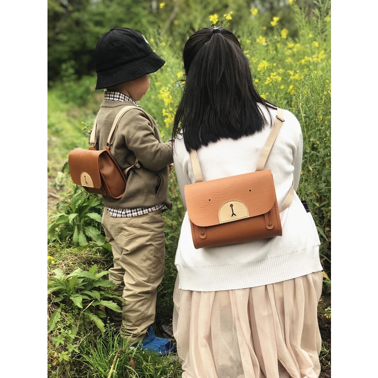Balo Da Mini Hình Gấu Dễ Thương Cho Bé Trai Bé Gái Đi Học Đi Chơi Picnic K161