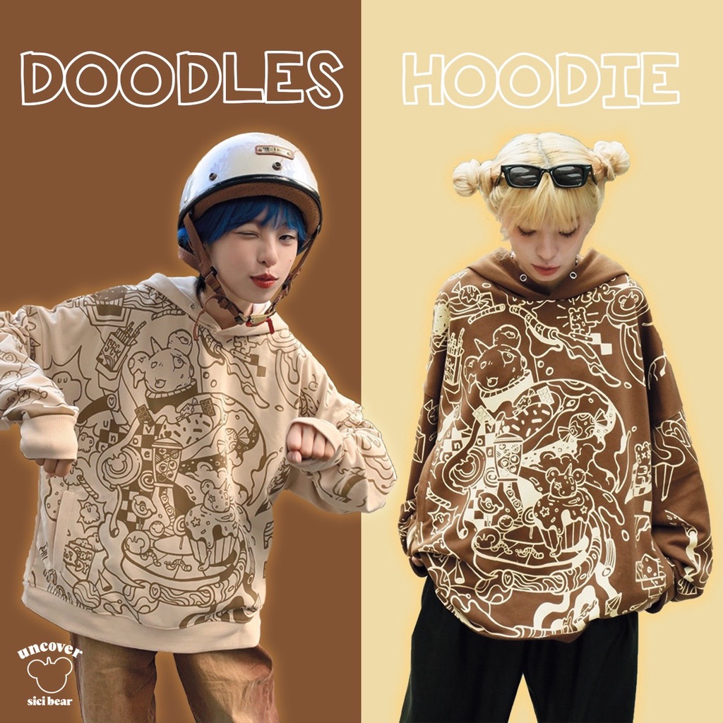 Áo Hoodie Uncover Doodles (hoạ tiết)
