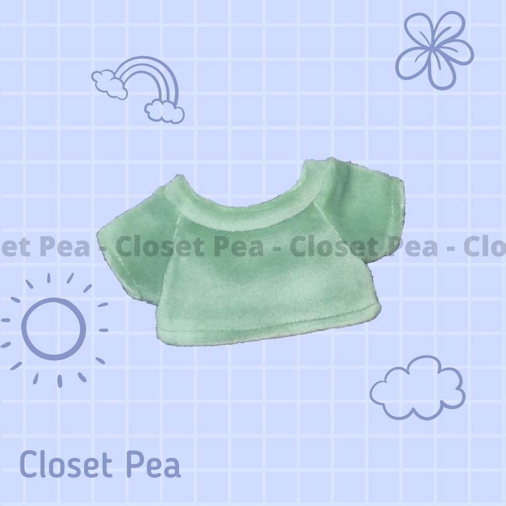 Áo lông nhung màu xanh lá nhạt cho doll 15cm 20cm