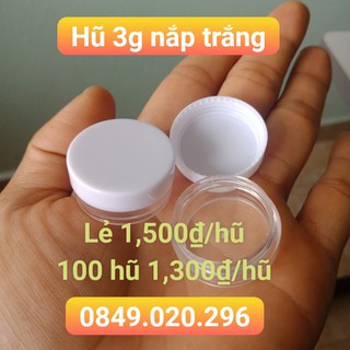 Combo 100 hũ chiết mỹ phẩm 3 gam tròn