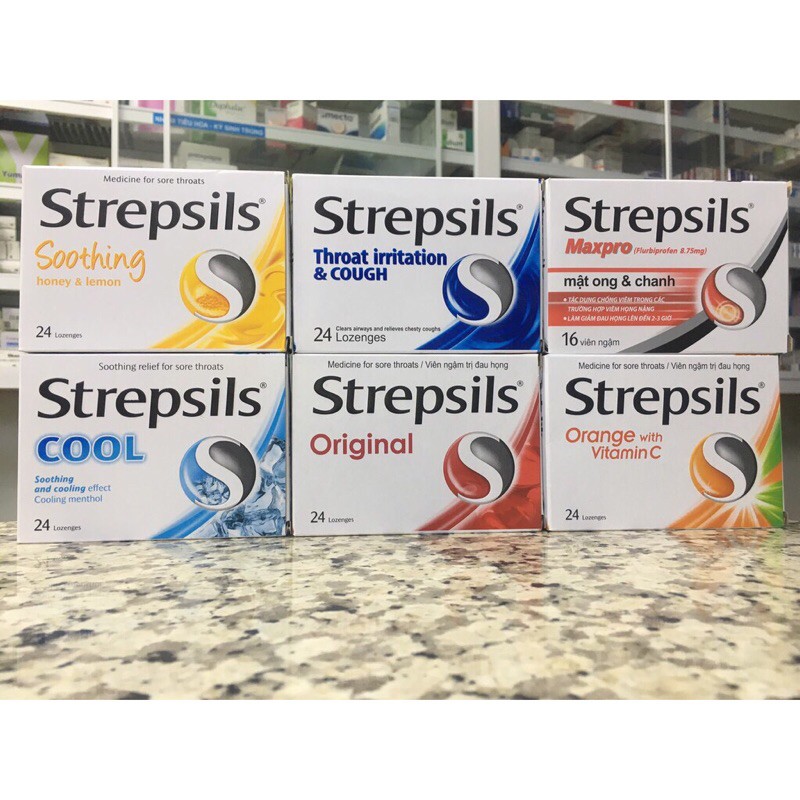 Kẹo ngậm Strepsils dạng vỉ - Hộp 24 viên