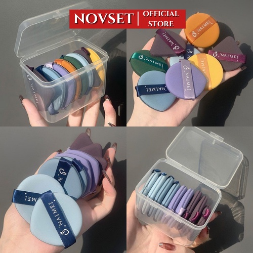 Set 7 Miếng Bông Phấn trang điểm có hộp đựng xịn xò, hàng hót 2022 [ MÃ E405 ]