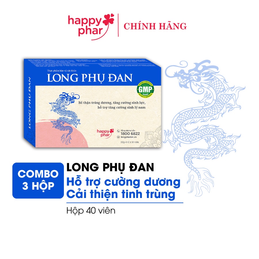 COMBO 3 HỘP LONG PHỤ ĐAN BỔ THẬN, HỖ TRỢ TĂNG CƯỜNG SINH LÝ NAM