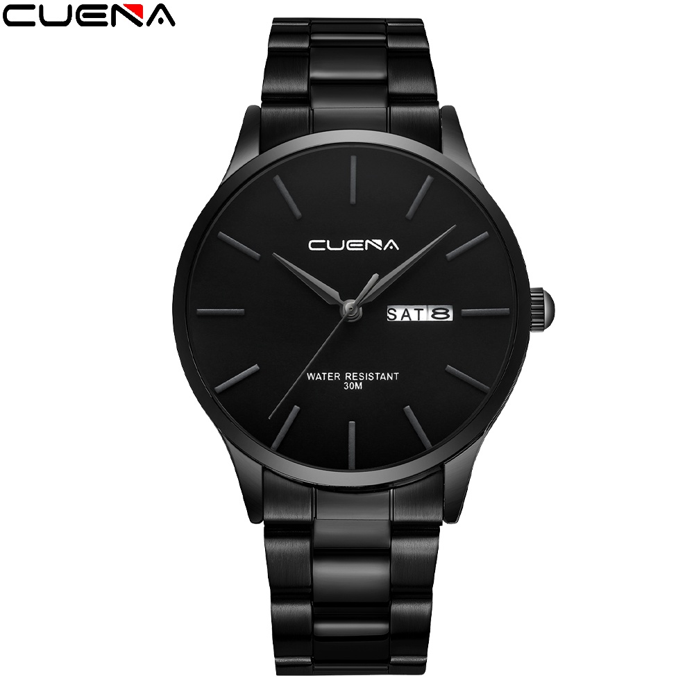 Đồng hồ thạch anh CRRJU 6021 bằng thép không gỉ chống thấm nước thời trang doanh nhân cho nam