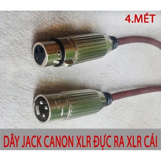 Dây micro Jack canon XLR đực ra XLR cái 4 mét