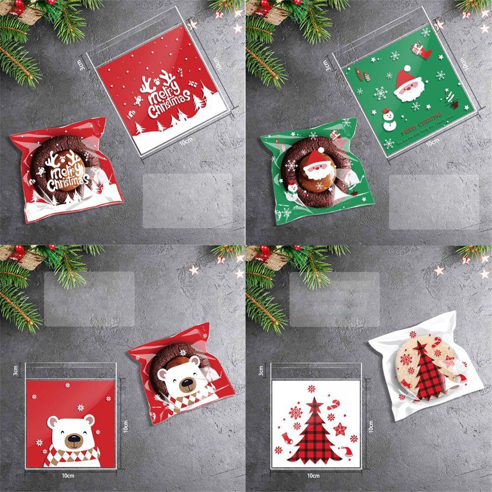 Set 100 Túi Đựng Kẹo Họa Tiết Hoạt Hình Giáng Sinh