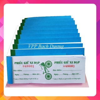 Phiếu giữ xe đạp - 10 cuốn - Phiếu gửi xe đạp