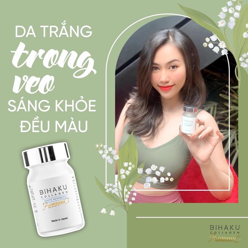 Viên uống trắng da nano collagen Nhật Bản Bihaku Collagen Premium 30 viên