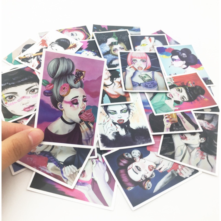 Sticker SEXY GIRL PHỐ TÀU nhựa PVC không thấm nước, dán nón bảo hiểm, laptop, điện thoại, Vali, xe