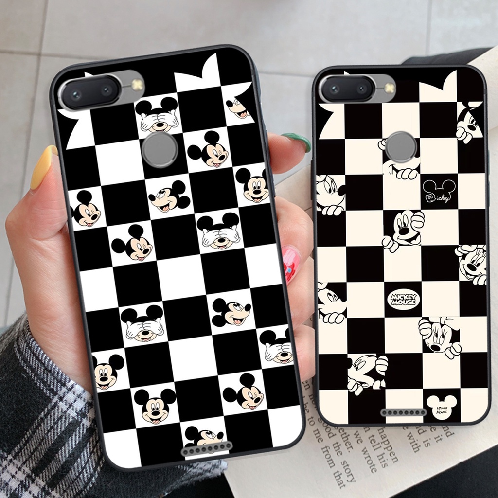 Ốp lưng Xiaomi Redmi 6 / Redmi 6A trái tim họa tiết caro, mikey họa tiết beabrick kaws cute