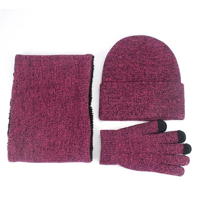 Set Mũ beanie Và Găng Tay Dệt Kim Mềm Mại Giữ Ấm Mùa Đông Cho Nam Và Nữ