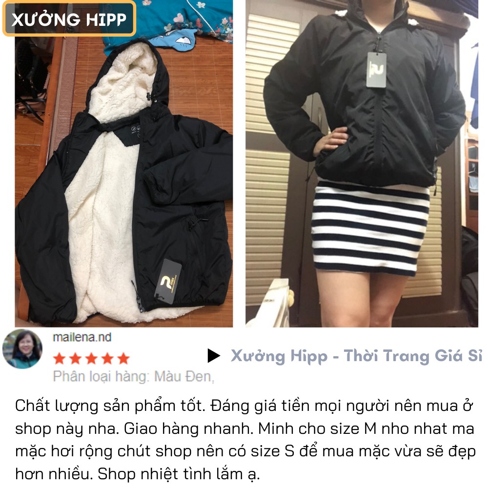 Áo gió lót lông cừu unisex Xưởng Hipp, khoác dù nam nữ dày dặn mặc Siêu Ấm | BigBuy360 - bigbuy360.vn