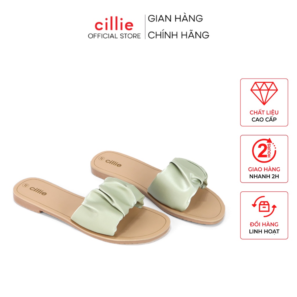 Dép nữ quai nhúng đế bệt cao cấp quai ngang dễ thương hottrend 2021 mang văn phòng đi chơi đi biển Cillie 2009