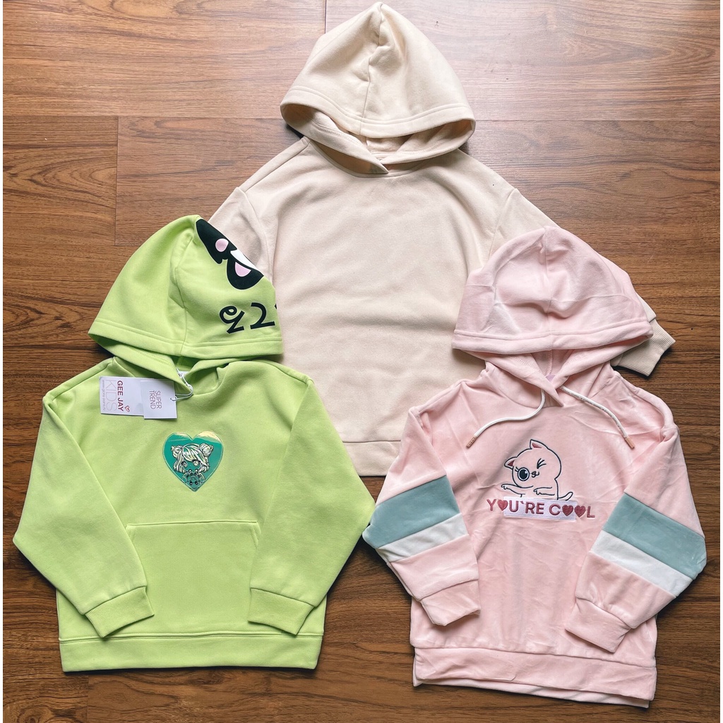 Áo Nỉ Hoodies Bé Gái Gee.Jay Xuất Dư Xịn Áo Dài Tay Mặc Thu Đông Cho Bé Gái 1 Đến 8 Tuổi