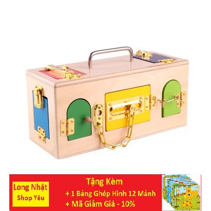 Giảm 10% [Tối Đa 35K Đơn Từ 50K] - Đồ Chơi Gỗ - Hộp Mở khóa - Giáo Cụ Montessori