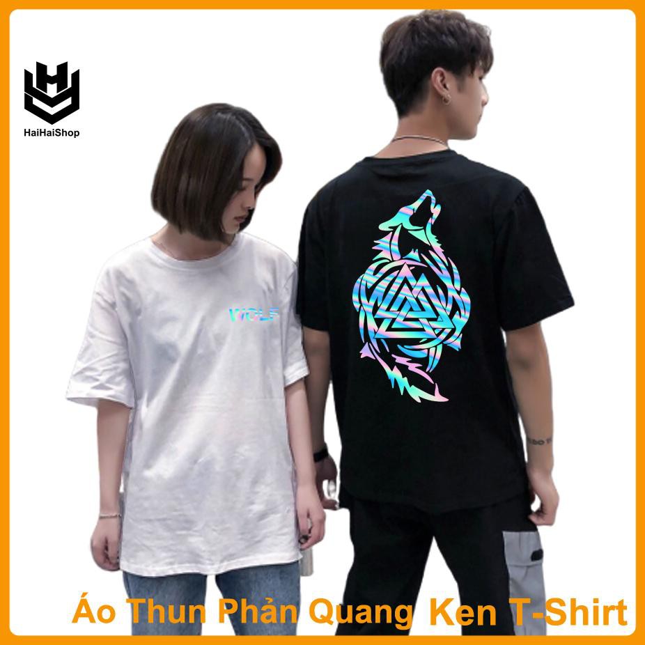 Áo Thun Phản Quang Chó Sói Tam Giác Cotton 75%, Form rộng Unisex, nam nữ Đẹp Ken T-Shirt.