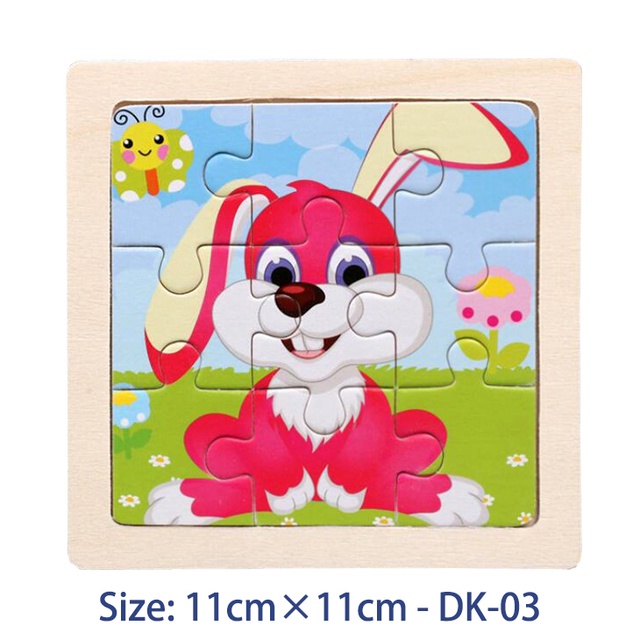 Đồ Chơi Lắp Ráp Bằng Gỗ 11X11Cm Hình Phương Tiện Giao Thông Hoạt Hình