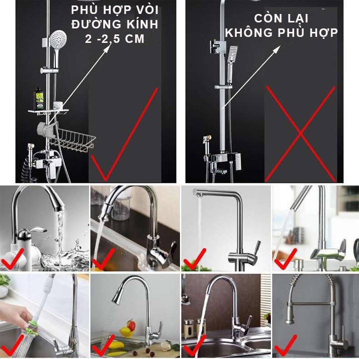 Giá Treo Vòi Đựng Đồ , Giẻ Rửa Chén Bát - Kệ Gắn Vòi INOX Cao Cấp