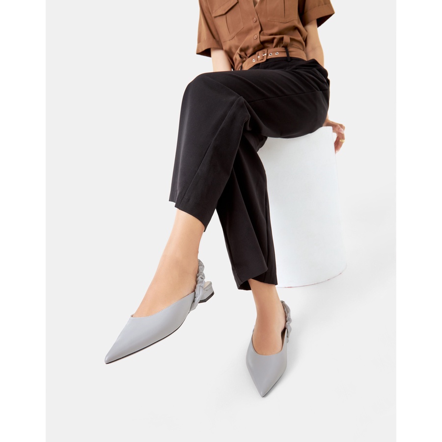 Giày Mules Nữ 3cm Thời Trang Juno Quai Nhún Trang Trí BB03093