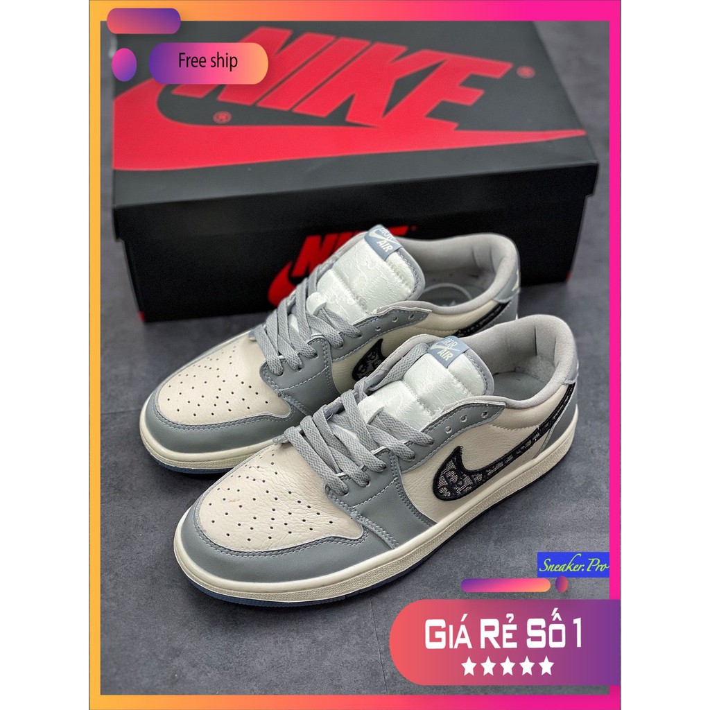 (FULLBOX + SALE) Giày thể thao Air Jordan 1 Retro Low Di.or cổ thấp siêu đẹp, hot hit dành cho nam nữ