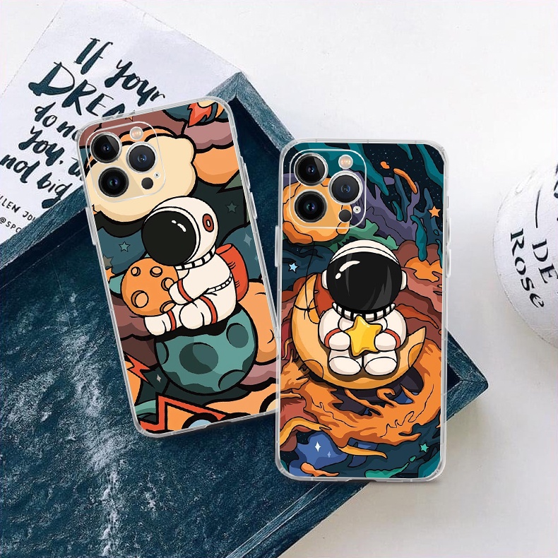 Vỏ ốp iPhone Silicon Trong Suốt Phi Hành Gia cho iPhone 6pl/6spl/7/7pl/8/8pl/x/xs/xsmax/11/12/13/pro/max - Chinchincase
