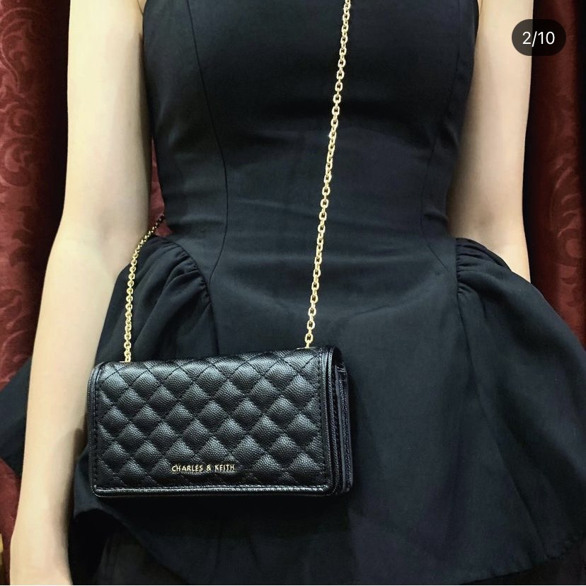 Túi Xách Nữ CNK dây xích tag vàng size 20,chất da hạt siêu đẹp