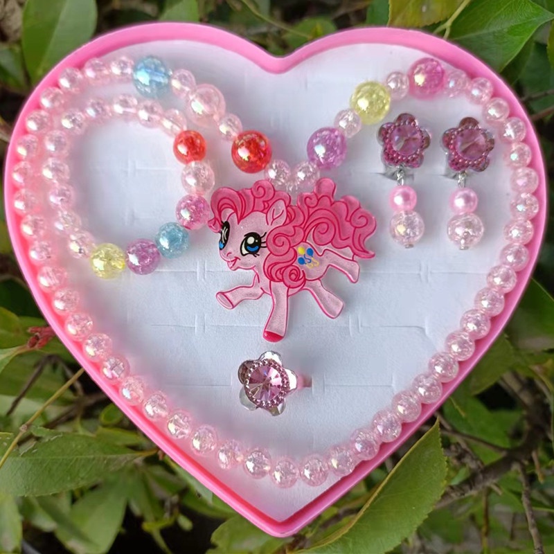 Bộ 5 món đồ trang sức vòng cổ nhẫn bông tai công chúa Elsa cho bé gái