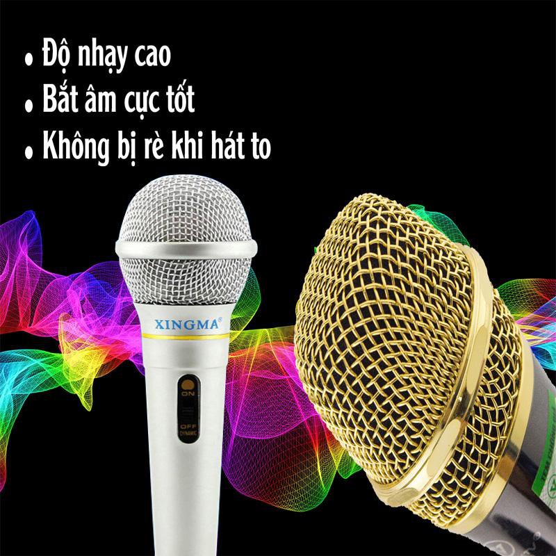 Mic hát Karaoke gia đình Xingma Ak-319 âm thanh trong trẻo sống động, có màng lọc tạp âm, dây dài 3m
