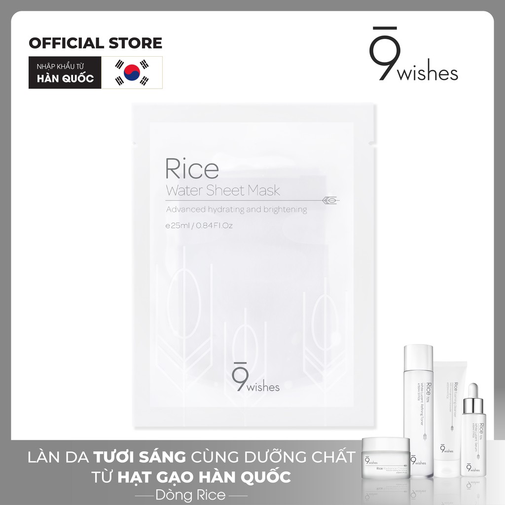 Mặt nạ gạo 9 Wishes Rice Water Sheet Mask 25ml