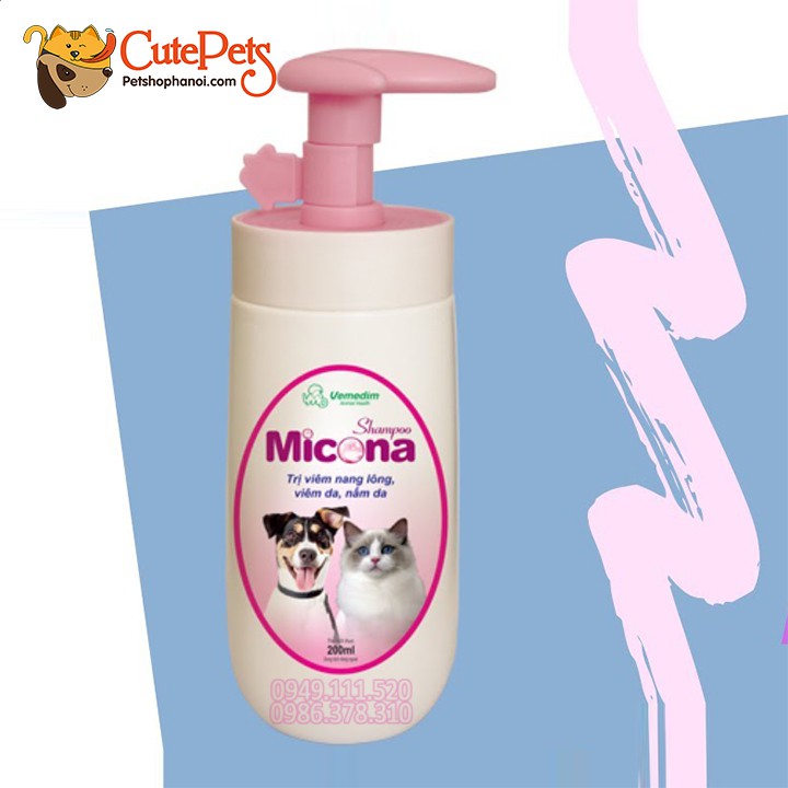 Sữa tắm chó mèo trị nấm MICONA SHAMPOO 200ml - Phụ kiện thú cưng Hà Nội