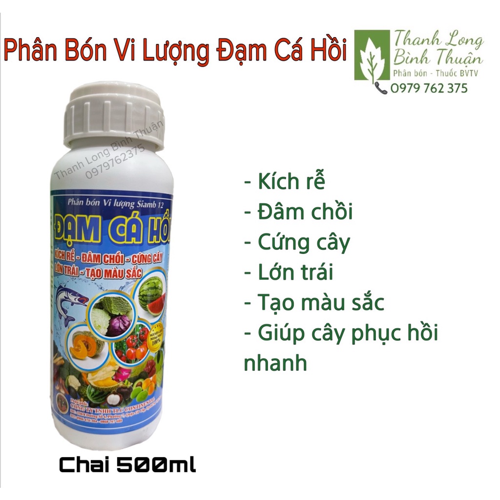 Phân Bón Đạm Cá Hồi Dùng Cho Mọi Cây Trồng - Kích Rễ - Đâm Chồi - Cứng Cây - Tạo Màu Trái Đẹp - Chai 500ml