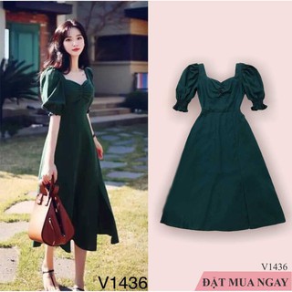 Váy xanh xẻ tà V1436 - Mặc Dự Tiệc, Mặc Đi Chơi Cực Sang (Kèm ảnh thật trải sàn do shop tự chụp)