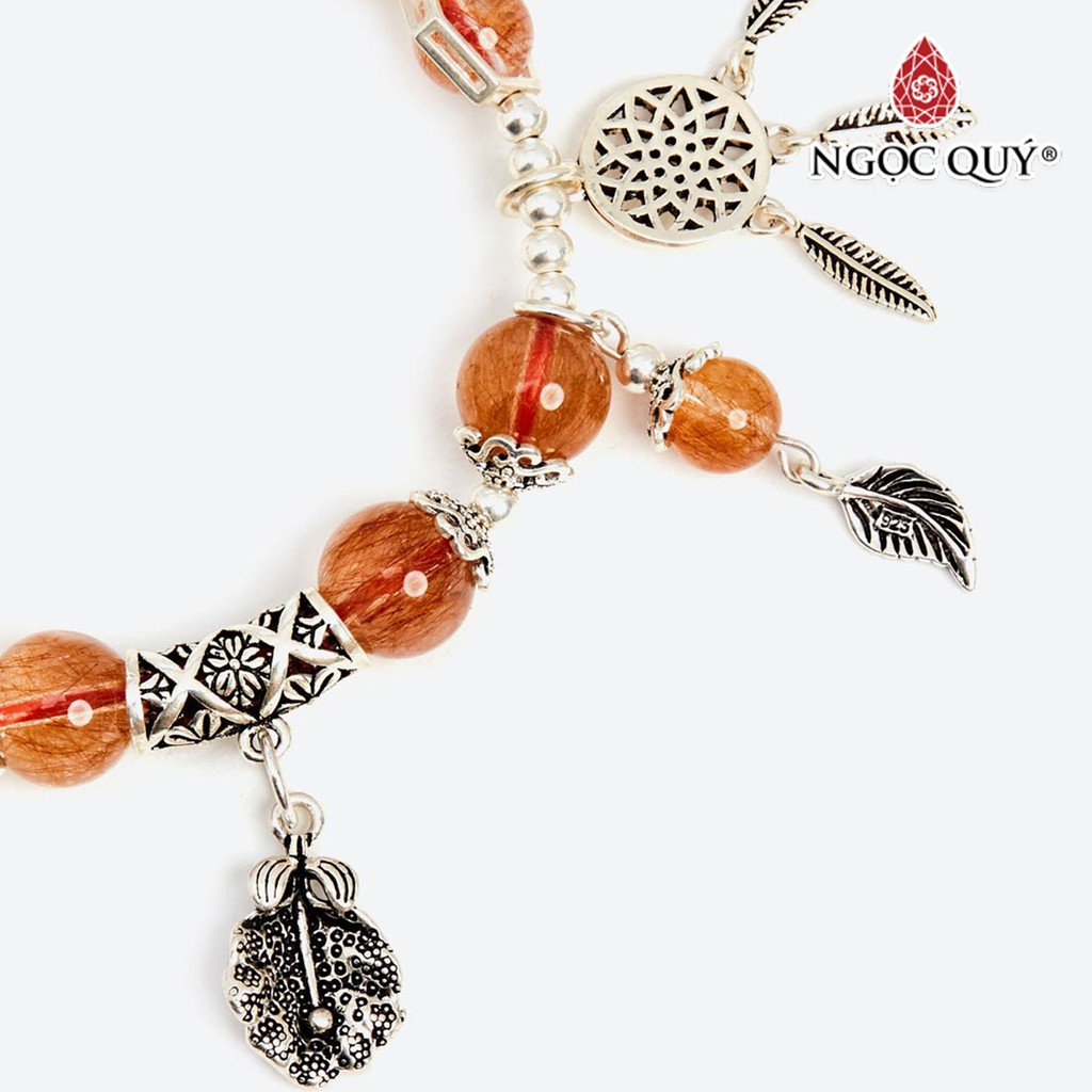 Vòng tay TA tóc đỏ phối dream catcher hạt 8mm - Ngọc Quý