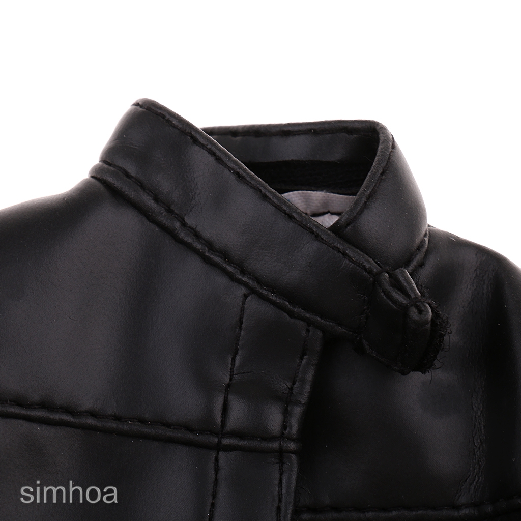 Áo khoác da PU màu đen cho mô hình 1/6 12&quot;