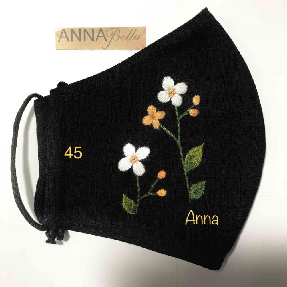 [FREESHIP] Khẩu trang thêu tay vải linen chống bụi AN55 | BigBuy360 - bigbuy360.vn