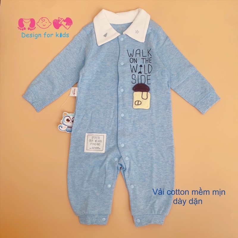 (Link 5) Sleepsuit bộ body dài tay có cổ hàng xuất dư hãng OMIDO cho bé trai và bé gái (Chọn mẫu)