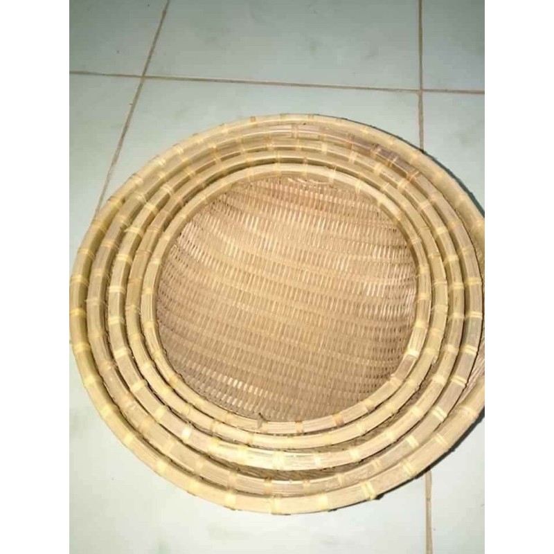 Rổ rá tre gác bếp hun khói đan thủ công -Rổ rá vo gạo đựng đồ nhà bếp -Dùng trang trí nhà cửa