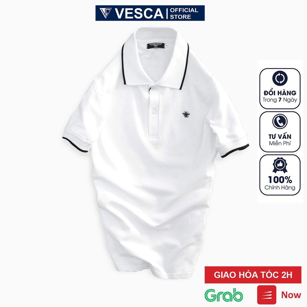 Áo Polo nam có cổ ngắn tay Hamino màu trắng đen vải thun cotton co giãn form basic cao cấp đẹp VNXK E3 | BigBuy360 - bigbuy360.vn