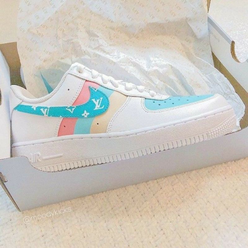 GIÀY AF1 CẦU VÒNG CUSTOM NAM NỮ HÀNG 1:1 FULL BOX TẶNG MÓC KHÓA GIÀY