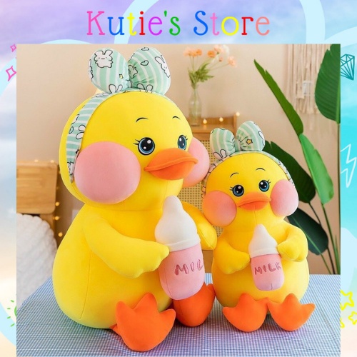 GẤU BÔNG VỊT BÌNH SỮA VỊT NƠ ĐÁNG YÊU NHIỀU SIZE