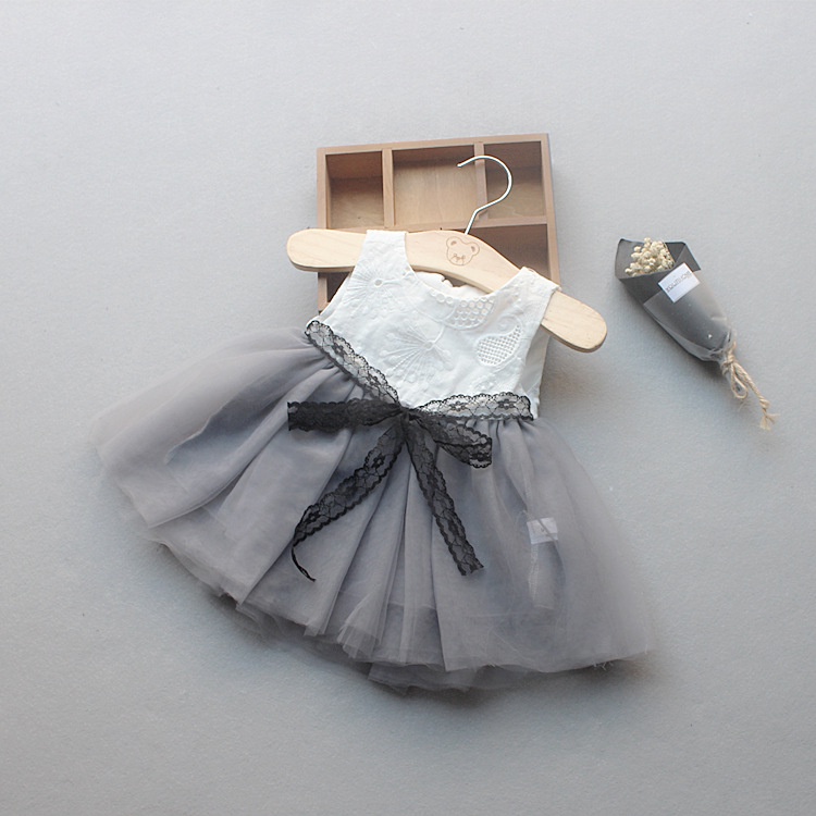 Đầm bé gái ren dễ thương Bowknot váy cho bé gái 1-4 tuổi