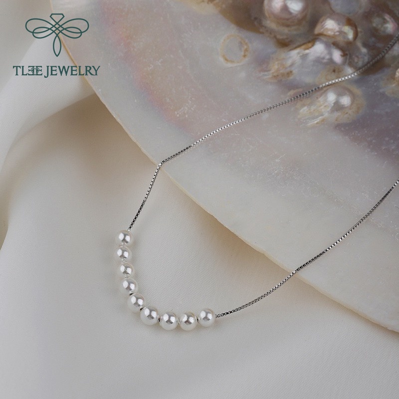 Dây chuyền bạc nữ TLEE gắn ngọc trai nhân tạo nữ tính TleeJewelry D0115