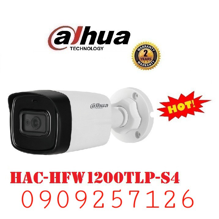 Camera HDCVI 2MP DAHUA DH-HAC-HFW1200TLP-S4 có sẵn mic