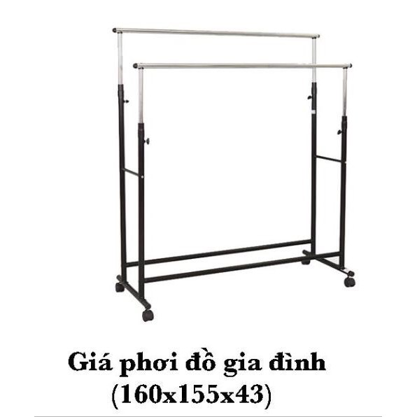 GIÁ PHƠI ĐỒ INOX GIÀN PHƠI QUẦN ÁO 2 TẦNG, Giàn phơi quần áo