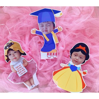 Hình chibi sinh nhật cho em bé cao 20cm, thiết kế hình Chibi cho bé trang trí tiệc sinh nhật theo yêu cầu