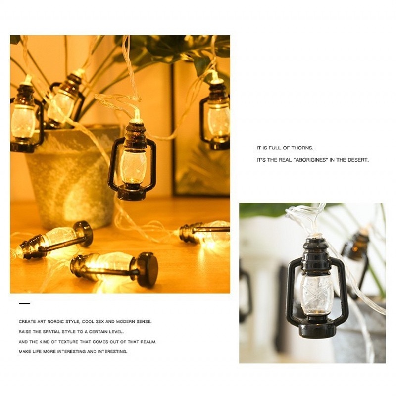 Dây Đèn Dầu 1M Trang Trí Nội Thất Chống Thấm Nước Phong Cách Retro