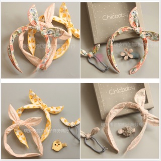 Set Băng đô, cột tóc, kẹp tóc ✨Sẵn, kèm hộp✨ cao cấp Chicbaby cho bé