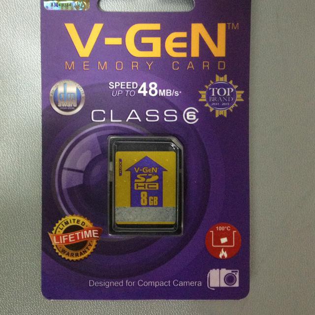 Thẻ Nhớ Sdhc 8gb Class 6 V-Gen Sd Dung Lượng 8gb 25mb / S