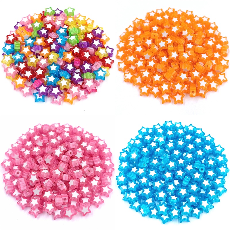 Hạt Xâu Làm Trang Sức Hình Ngôi Sao Trái Tim Màu Sắc Ngọt Ngào Bằng Acrylic 20 Cái 10mm